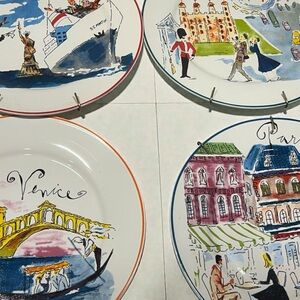 Rosanna Multicolor Cityscape Plates